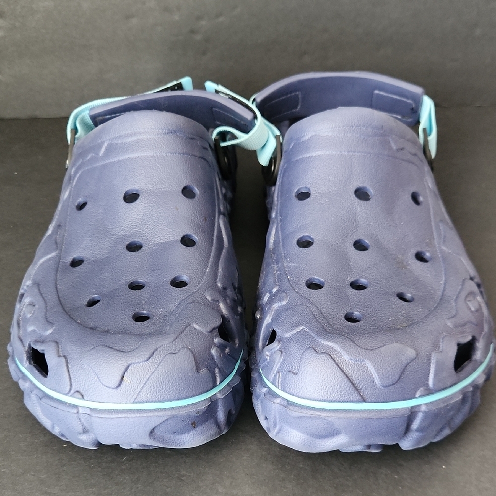 Navy Blue Clogs Sandals with Light Aqua Trim Size 47 US 13-14